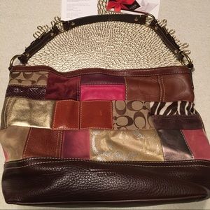 Authentic COACH Holiday Patchwork Tote/Purse/Bag